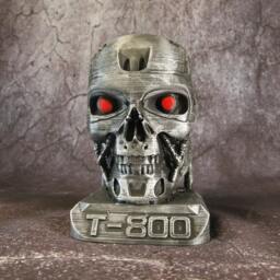 Terminator T-800 Sculpture - Statue Bust, 3D Printed Terminator, Pen Holder Gift For Him, Christmas - thumbnail 2