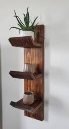 Handmade Wood Toilet Paper Shelf, Bathroom Floating Storage - thumbnail 2