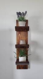 Handmade Wood Toilet Paper Shelf, Bathroom Floating Storage - thumbnail 3