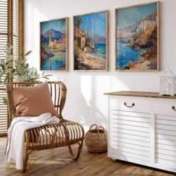 Set Of 3 Oman Poster, Arabian Peninsula Desert Mountain Beach Travel Decor, Wall Art, Art - thumbnail 2