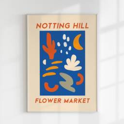 Flower Market Print Poster, Print, Retro Notting Hill Abstract Art, London - thumbnail 3