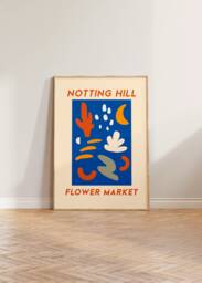 Flower Market Print Poster, Print, Retro Notting Hill Abstract Art, London - thumbnail 1
