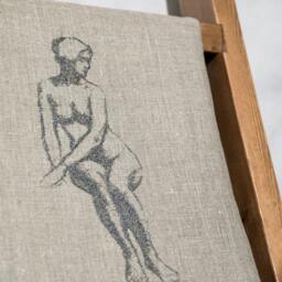Embroidered Linen Sauna Towel Natural Spa Bath Towel - thumbnail 2