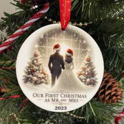 Our First Christmas As Mr & Mrs Bauble- & Baubles- Couples Gift- Wedding Ornament- Married - thumbnail 1