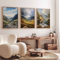 Set Of 3 Snowdonia Posters, Floral Prints, D??cor, Welsh Wall Art, British Travel Poster, UK Decor - thumbnail 2
