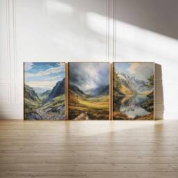 Set Of 3 Snowdonia Posters, Floral Prints, D??cor, Welsh Wall Art, British Travel Poster, UK Decor - thumbnail 3
