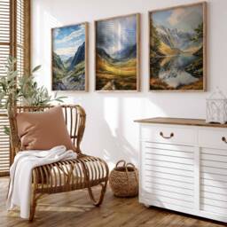 Set Of 3 Snowdonia Posters, Floral Prints, D??cor, Welsh Wall Art, British Travel Poster, UK Decor - thumbnail 4
