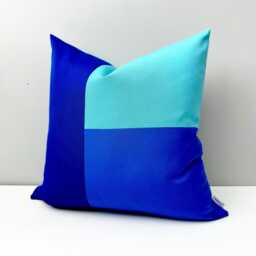 Cobalt Blue Geometric Outdoor Pillow Cover in Pacific & Aruba Sunbrella??, Modern Accent Cushions For Pool Loungers/Patio Chairs, Mazizmuse - thumbnail 4