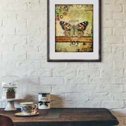 Choose Joy Every Day, Butterfly Series, Print To Be Framed - Ptbf Shawn Petite, Wall D??cor, Mixed Media, Stencils, Art - thumbnail 2