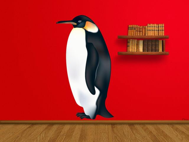 Penguin Full Color Decal, Color Sticker, Wall Art, Cn 119