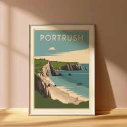 Portrush Coastal Print Northern Ireland Travel Poster - thumbnail 2