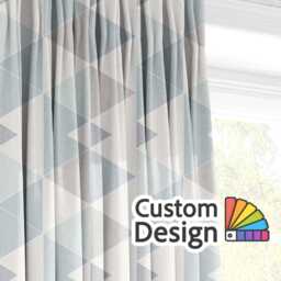 Scandi Neutral Blue Triangle Blackout Curtains Geometric Nordic Eyelet Thermal Drapes Beige Navy Minimalist Bedroom Living Room Window Decor - thumbnail 3
