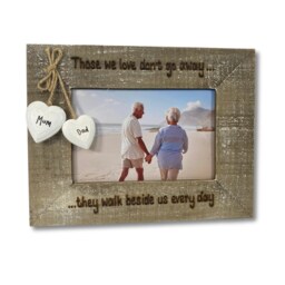 Those We Love Don't Go Away They Walk Beside Us Every Day - Memorial, in Memory Personalised Driftwood Style Photo Frame 6x4 - thumbnail 2