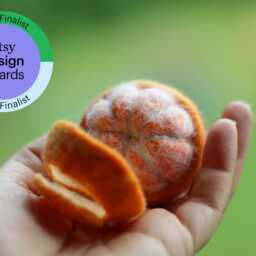 Sustainable Christmas Decoration. Felted Tangerine - thumbnail 2