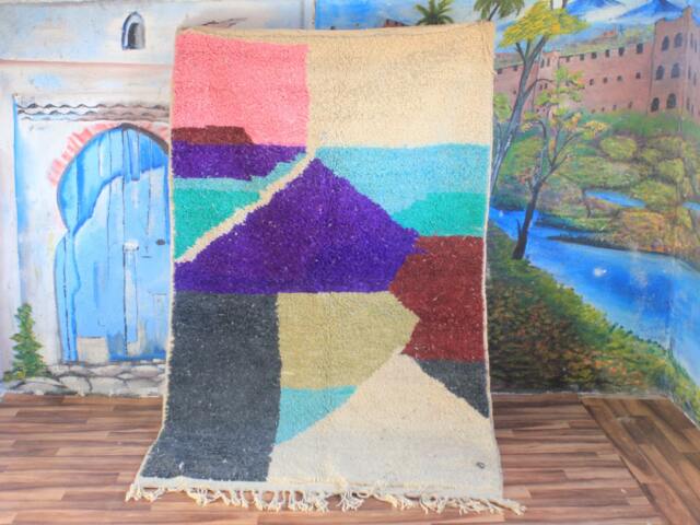 Colorful Moroccan Rug, Custom Fabulous Boujad Azilal Abstract Multicolored Carpet, Handmade Bohemian Rug - image 1