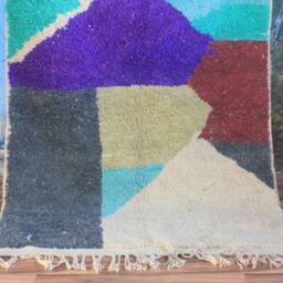 Colorful Moroccan Rug, Custom Fabulous Boujad Azilal Abstract Multicolored Carpet, Handmade Bohemian Rug - thumbnail 3