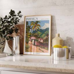 Jamaica Travel Poster Tropical Caribbean Art Print - thumbnail 2