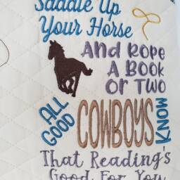 Cowboy Reading Book Pillow For Boy, Birthday Gift Boy, Kids Room Decor, Pocket - thumbnail 3