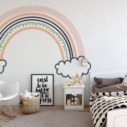 Watercolor Rainbow Wall Decals Reusable Nursery Decor - thumbnail 2