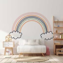 Watercolor Rainbow Wall Decals Reusable Nursery Decor - thumbnail 4