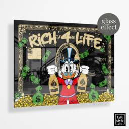 Rich Money Duck - Glass Effect Rich 4 Life - Alec Monopoly Inspired Gold Art Pop Gifts For Him Canvas Luxury - thumbnail 2