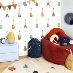 Guitar Wall Decals - Boy Nursery Decor, Kids Room Decal, Reusable & Removable Stickers - thumbnail 1