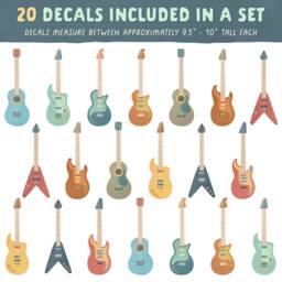 Guitar Wall Decals - Boy Nursery Decor, Kids Room Decal, Reusable & Removable Stickers - thumbnail 2