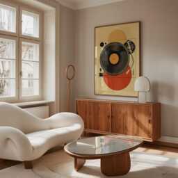 Retro Turntable Poster - 80S Vinyl Record Wall Art Japanese Minimalist Music Paper Print - thumbnail 3