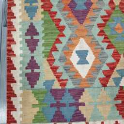 Classic Kilim Rug, Handmade Artisan Afghan Turkish Scandinavian Navajo Bohemian Wool Flatweave Multicolour Rug 172x128 cm - thumbnail 4