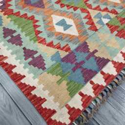 Classic Kilim Rug, Handmade Artisan Afghan Turkish Scandinavian Navajo Bohemian Wool Flatweave Multicolour Rug 172x128 cm - thumbnail 2