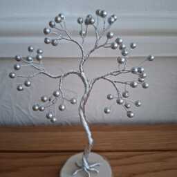 Personalised 10Th Anniversary Aluminium Tree, Handmade Wire Tree, Custom Message, 10 Years Wedding Gift - thumbnail 4
