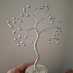 Personalised 10Th Anniversary Aluminium Tree, Handmade Wire Tree, Custom Message, 10 Years Wedding Gift - thumbnail 3