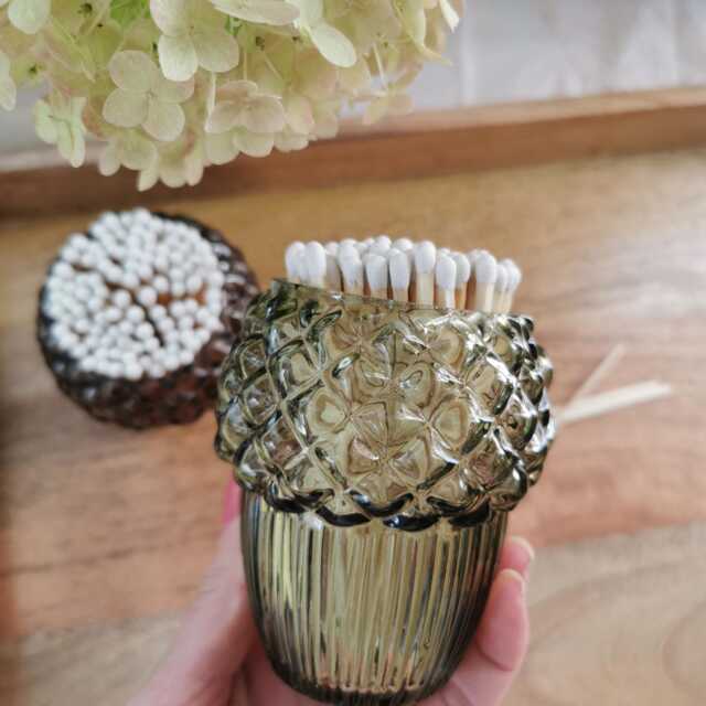 Luxury Long Safety Matches in Ceramic Pot & Acorn With Striker - image 1