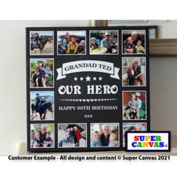 Dad Daddy Our Hero Custom Personalised Grandad Picture Photo Collage Family Wall Art Framed Canvas Print Birthday Fathers Day Gift - thumbnail 4