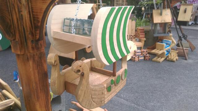 Viking Long Ship Bird Feeder - image 1