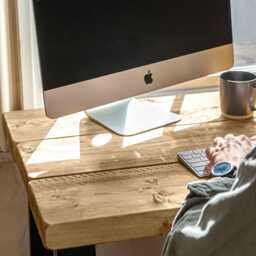 Office Desk Handcrafted Using Rustic Solid Wood - X-Frame Ben Simpson Furniture - thumbnail 3