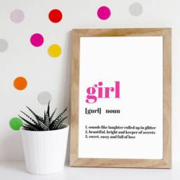 Girls Nursery Prints, Girl Definition Print, Quotes, Bedroom Decor, Wall Art - thumbnail 2