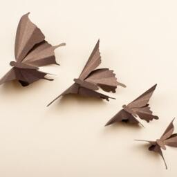 3D Butterflies, Butterfly Art, Wall Decals, Bedroom Gender Neutral Baby Gift, Brown Metallic Decor - thumbnail 2