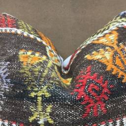 Vintage Kilim Pillow Cover, Handwoven Bohemian Throw 20x20 - thumbnail 2