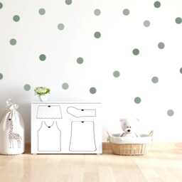 Earthy Green Polka Dot Fabric Wall Stickers Muted Sage Decor - thumbnail 3