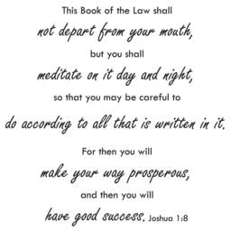 "Vinyl Wall Art Decal - Joshua 18 ""This Book Of The Law Shall Not Depart From Your Mouth, But You Meditate On It Day & Night..." - thumbnail 2