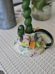 Handmade Ceramic Candle Holder With Miniature Houses - thumbnail 1