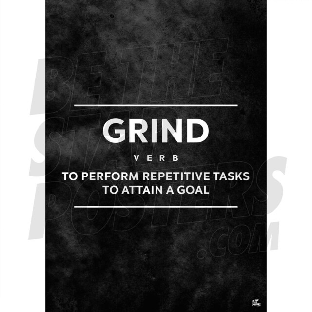 Grind Gym Motivational Fitness Poster - A4/A3 Sizes Plus Framed Option - image 1
