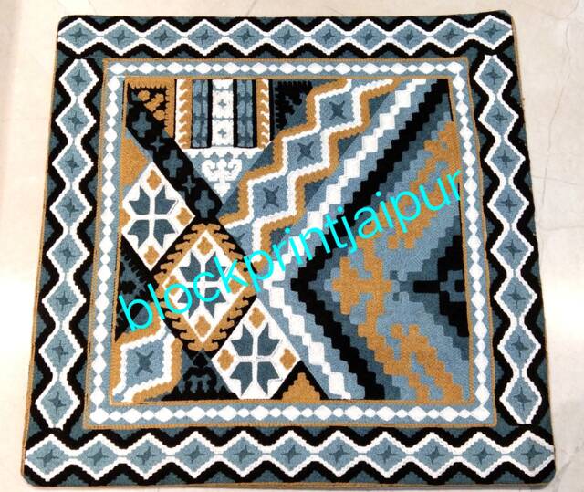 Cotton Embroidered Cushion Covers Pillow Covers, Jaipuri Sujani Covers, Decorative - image 1