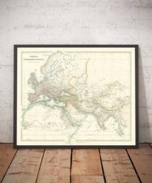 Old Map Of The Ancient World By Arrowsmith, 1822 - Medieval Europe, Middle East, Africa Orbis Veteribus Notus Framed, Unframed Canvas - thumbnail 1