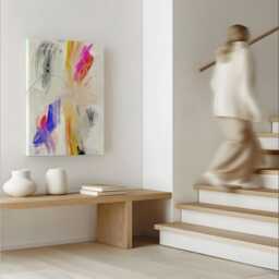 Color Glitch Art Print Modern Abstract Wall Decor - Digital Download - thumbnail 1