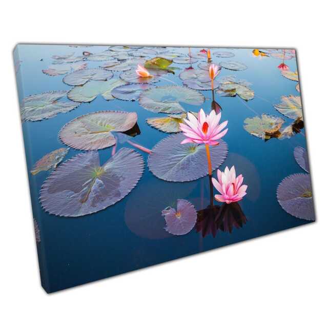 Serene Pink Lotus Canvas Tranquil Floral Wall Art For Home & Office Decor - image 1