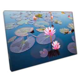 Serene Pink Lotus Canvas Tranquil Floral Wall Art For Home & Office Decor - thumbnail 1