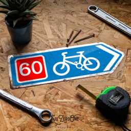 Personalised Ncr Metal Signs - Worn/Clean Look Cycle Route Sustrans Touring Path Arrow Left Or Right - thumbnail 1