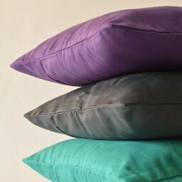 Teal Faux Suede Pillow Cover, Stitch Detail, Decorative Cushion - thumbnail 4